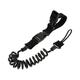 Multifunctional Outdoor Combat Wargame Anti-lost Tactical Elastic Lanyard Security Leash Military Grade Two Point Rifle Sling Fastener Belt Spring Strip Rope Tactical Airsoft Strap (Black)