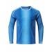 Yeahdor Kids Boys Soccer Goalkeeper Uniform Padded Goalie Shirt Football Training Quick-Dry Tops Long Sleeve T-shirt Sky Blue 5-6