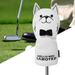 BAOSITY Golf Club Head Cover Golf Wood Headcover Cute Dog Premium PU Leather Fashion Long Neck Golf Club Covers Protector Golfer Gift Black DR