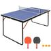 4.5ft Table Tennis Table Portable Foldable Ping Pong Table Set With Table Tennis Paddles Balls Net For Indoor Outdoor Blue