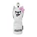 AMLESO Golf Club Head Cover Golf Wood Headcover Cute Dog Premium PU Leather Fashion Long Neck Golf Club Covers Protector Golfer Gift Pink UT