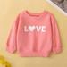 YUNAFFT Tracksuits for Toddler Kids Clearance Infant Toddler Baby Girls Boys Valentine s Day Print Long Sleeve Top Pullover Sweater