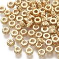Brass Beads Nickel Free Rondelle Twist Real 18K Gold Plated 3x1.5mm Hole: 1.2mm