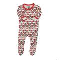 Pre-owned Kickee Pants Unisex Red | White | Blue 1-piece footed Pajamas size: 0-3 Months
