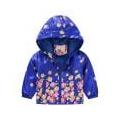 Fanxing Boys Girls Cute Floral Printed Hooded Jacket for Toddler Kids Windproof Jacket Coat Outdoor Cute Raincoat Clearance 2-3 Years 3-4 Years 4-5 Years 5-6 Years 7-8 Years