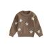 Wassery Baby Girls Sweater Long Sleeve Crew Neck Daisy Print Knitted Sweater Newborn Girls Warm Knit Pullover Sweater Infant Girls Fall Winter Clothes 0-24M