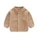 FAKKDUK Toddler Baby Boys Girls Solid Color Plush Long Sleeve Cute Winter Casual Keep Warm Coat Unisex Fall Outfits Comfy Wearproof Kid Winter Fleece Jacket Kids Jackets Girls