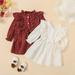 Toddler Baby Girls Princess Dress Ruffles Long Sleeve Casual Dress Spring Autumn Clothing