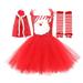 EHQJNJ Baby Girls Clothing Sets Toddler Christmas Custome Girls Dress Tutu Mesh Dress with Hooded Cloak Leg Warmer 3Pcs Sets Performance Red Camouflage Baby 6-9 Months