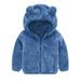 TOWED22 Girls Jacket Baby Boy Girl Winter Clothes Long Sleeve Zip Up Jacket Warm Hooded Coat Toddler Winter Outfit Outdoor Blue 3-4 Y