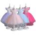 Esaierr 4-12Y Kids Girls Dress Flower Princess Dress Vintage Party Wedding Bridesmaid Ball Gown Prom Dresses Bridesmaid Dress Princess Performance Dress