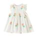 mveomtd Baby Girls Floral Cartoon Embroidery Sleeveless Lace Dresses Fashion Fly Sleeve Swing Tops Dress Toddler Princess Dress Cotton Girls Dresses Size 6