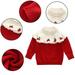 Esaierr 9M-7T Toddler Baby Christmas Knit Sweater for Girls Handmade Cherry Pullover New Year Tops Colorblocking Crewneck Jumper Fall Winter Knit Sweater Coats for Kids