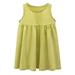 Fimkaul Girls Dresses Sleeveless Casual A Line Twirly Skater For School Party Princess Dress Baby Clothes Green