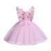 mveomtd Toddler Girls Dress Sleeveless Princess Flower Mesh Dress Wedding Dress For Children Clothing Fashion Long Sleeve Children Dress Little Girl Party Dress