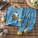 Shldybc Toddler Baby Boys Girls Solid Color Cute Print Clothes Set Kids Long Sleeve Sweatshirt Top Pants Set Winter Home Wear Clothes Suit