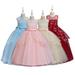 Esaierr Kids Girls Flower Princess Dress 5-12Y Princess Dress Wedding Bridesmaid Pageant Party Formal Long Dress Big Little Girls Princess Birthday Bowknot Puffy Tulle Sleeveless Dresses