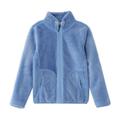 Children s Winter Fleece Tops Middle-Aged Kids Plus Plush Coral Coat Full Zip Cardigan Thick Warm Mock Jacket Lapel Sweatshirt Sky Blue 8-9 Years