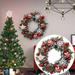 Fattazi Christmas Wreath Christmas Wreath For Front Door Red White Christmas Door Wreath Decoration With Ornaments Candy Holiday Decoration For Fireplace Xmas Decor
