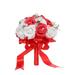 1PC Exquisite Bride Wedding Bouquet PE Hand Bouquet False Wedding Flower Bouquet Vivid Wedding Decorative Bouquet Creative Wedding Supplies for Women Red