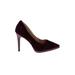 Penny Loves Kenny Heels: Slip-on Stiletto Cocktail Party Burgundy Print Shoes - Women's Size 10 - Pointed Toe