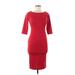 Trafaluc by Zara Cocktail Dress - Bodycon: Red Solid Dresses - Women's Size Medium