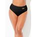 Plus Size Women's High Waist Chain Accent Swim Brief by Swimsuits For All in Black (Size 24)
