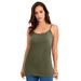Plus Size Women's Cami Top with Adjustable Straps by Jessica London in Dark Olive Green (Size 30/32)