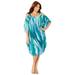 Plus Size Women's Open-Shoulder Chiffon Dress by Catherines in Aqua Multi (Size 14 W)