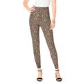 Plus Size Women's Geo Print Ankle-Length Essential Stretch Legging by Roaman's in Chocolate Geo (Size 30/32)
