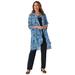 Plus Size Women's Three-Piece Chiffon Jacket/Tank/Pant Set by Woman Within in Black Paisley (Size 38 W)