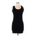 Xhilaration Casual Dress - Bodycon Scoop Neck Sleeveless: Black Print Dresses - Women's Size Large