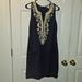 Lilly Pulitzer Dresses | Lilly Pulitzer Carlotta Stretch Shift Dress True Navy With Gold Trim | Color: Blue/Gold | Size: 8