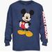 Disney Tops | Disney Blue Mickey Mouse Long Sleeve Tee Shirt Size L | Color: Blue | Size: L