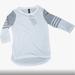 Adidas Tops | Adidas Sz L White & Grey Round Neckline 3/4 Sleeve Pullover Stretch Knit Jersey | Color: Gray/White | Size: L