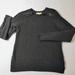 Michael Kors Sweaters | Michael Kors Men Sweater L Gray Chunky Knit Pullover Shoulder Zip Cotton Blend | Color: Gray | Size: L