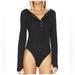 Free People Tops | Intimately Free People Sloane Bodysuit Henley Top Black Knit Size S Small Nwt | Color: Black | Size: S