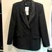 Zara Jackets & Coats | Black Double Breasted Blazer, Satin, Lapel & Buttons- Size Xl | Color: Black | Size: Xl