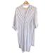 Anthropologie Tops | Ellison Anthro Cutout Twist Back Long Button Down Shirt Dress Tunic Top M | Color: Gray/White | Size: M