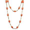 J. Crew Jewelry | J. Crew Orange Bead Long Layering Necklace | Color: Gold/Orange | Size: Os