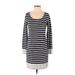 Gap Casual Dress - Sheath Scoop Neck Long sleeves: Gray Color Block Dresses - Women's Size Small