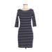 Tommy Hilfiger Casual Dress - Sheath Scoop Neck 3/4 sleeves: Blue Print Dresses - Women's Size 6