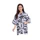 POPETPOP 3pcs Salon Smock with Zipper Hair Salon Robes Clothes Client Gowns Grooming Smock with Pockets Hair Dyeing Apron Spa Robes Hairdressers Uniform Work Cloth Perm Dyeing White