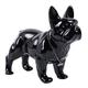 Standing French bulldog statue 9-12in Resin Dog Animal Sculpture with Silver Necklace Necklace Living Room Coffee Table Kitchen Countertop Bedroom Bathroom Cabinet Home Decor (Black,13.8*5.9*11.4in)