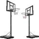 Basketball Hoop, Portable Basketball Stand with Wheels, 230 - 304 cm, Height Adjustable, Basketball Hoop with Stand for Children and Adults, Base Filled with Water and Sand for Outdoors, Indoor Use