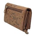 Real buffalo leather compact wallet with lots of credit card slots for women and girls