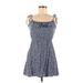 Forever 21 Casual Dress - Mini Scoop Neck Sleeveless: Blue Dresses - Women's Size Medium