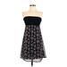 Express Casual Dress - Party Open Neckline Sleeveless: Black Color Block Dresses - Women's Size X-Small