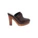 Lauren by Ralph Lauren Mule/Clog: Slip-on Chunky Heel Boho Chic Brown Solid Shoes - Women's Size 9 1/2 - Round Toe