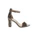 Vince Camuto Heels: Tan Snake Print Shoes - Women's Size 6 1/2 - Open Toe